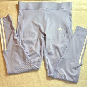 adidas CLIMA COOL 3-Stripes High Waist Athletic Training Tights Lavender L NWT